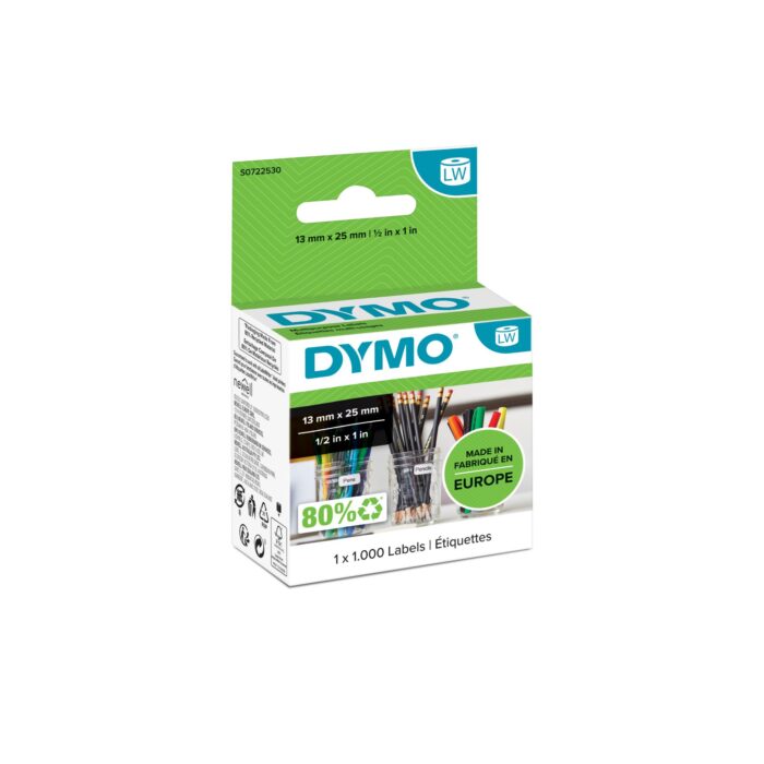 Dymo 11353/S0722530 DirectLabel-etikettes 13mm x 25mm for Dymo 400 Duo/60mm (S0722530)