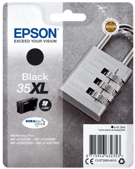 Epson C13T35914010/35XL Ink cartridge black high-capacity, 2.6K pages ISO/IEC 24711 41,2ml for Epson WF-4720 (C13T35914010)