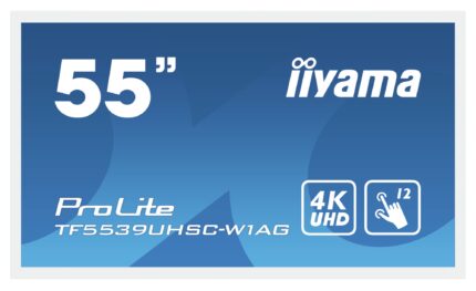 iiyama ProLite TF5539UHSC-W1AG computer monitor 139.7 cm (55") 3840 x 2160 pixels 4K Ultra HD LED Touchscreen Multi-user White (TF5539UHSC-W1AG)