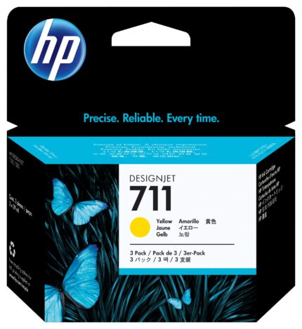 HP 711 Ink cartridge yellow 29ml Pack=3 for HP DesignJet T 520 (CZ136A)