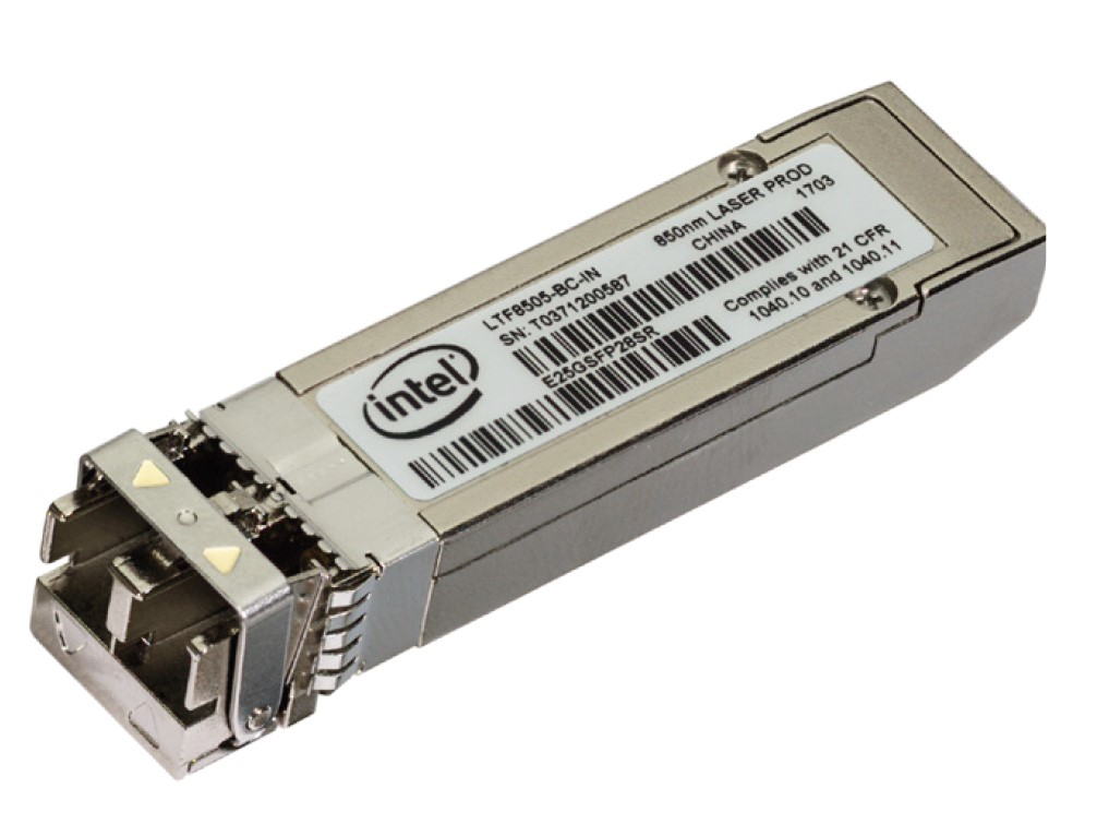 PD-rNFSvXEK6gawH9AJXmQ.c-r.jpg Intel E25GSFP28SR network transceiver module Fiber optic 25000 Mbit/s SFP28 850 nm (E25GSFP28SR)