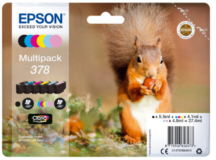 Epson C13T37884010/378 Ink cartridge multi pack Bk,C,M,Y,LC,LM 5.5ml 5,5ml 3x4,1ml 2x4,8ml Pack=6 for Epson XP 8000 (C13T37884010)