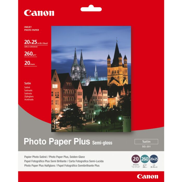 Canon SG-201 Semi-Gloss Photo Paper Plus 8x10" - 20 Sheets (1686B018)