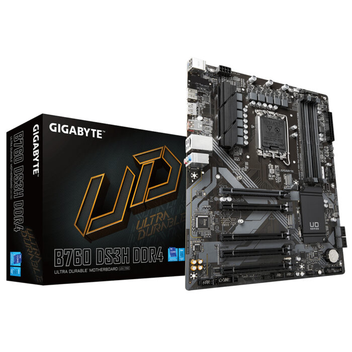 Gigabyte B760 DS3H DDR4 Motherboard - Supports Intel Core 14th CPUs, 18+2+1 Phases Digital VRM, up to 5333MHz DDR4 (OC), 2xPCIe 4.0 M.2, GbE LAN, USB 3.2 Gen 2 (B760 DS3H DDR4)