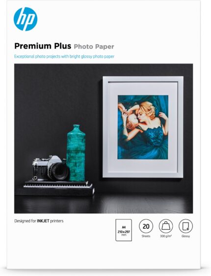 HP Premium Plus Glossy Photo Paper-20 sht/A4/210 x 297 mm (CR672A)