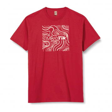 Mikrotik T-shirt Square/Swirl Design - Red (Size L)