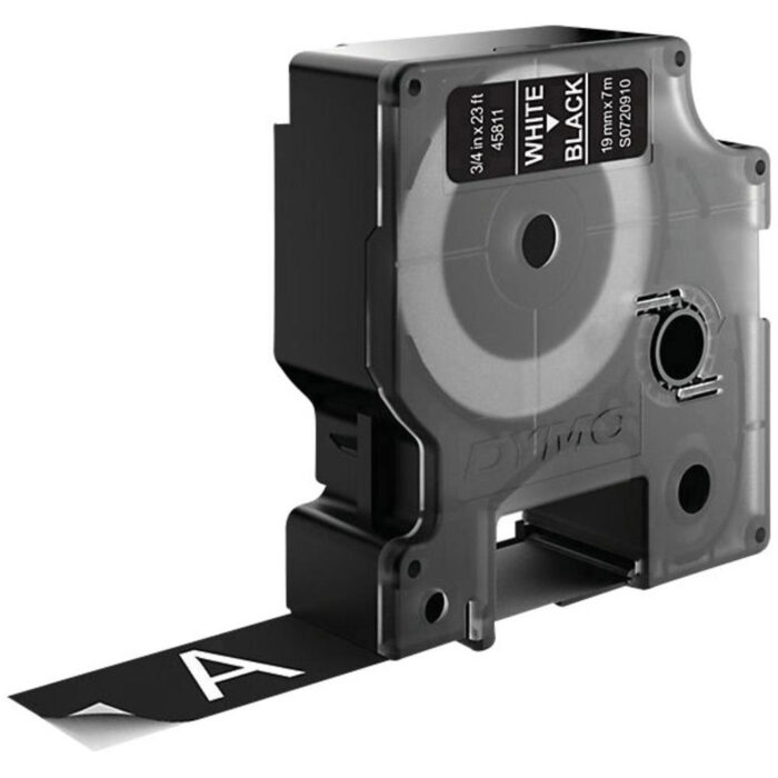 Dymo 45811/S0720910 DirectLabel-etikettes white on black 19mm x 7m for Dymo D1 6-19mm/24mm/400 Duo (S0720910)