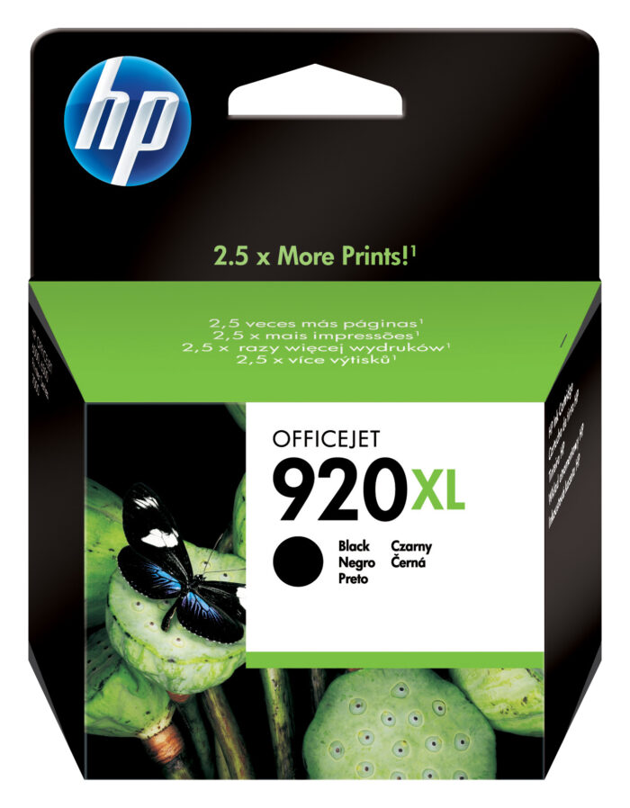 HP 920XL Ink cartridge black high-capacity, 1.2K pages ISO/IEC 24711 49ml for HP OfficeJet 6000 (CD975AE)