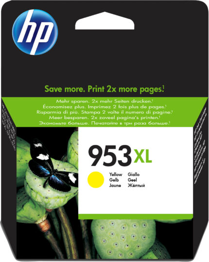 HP 953XL Ink cartridge yellow high-capacity, 1.45K pages 18ml for HP OfficeJet Pro 7700/8210/8710 (F6U18AE)