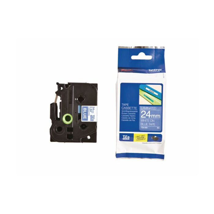 TZE555 Brother TZE-555 DirectLabel white on blue Laminat 24mm x 8m for - Image 1