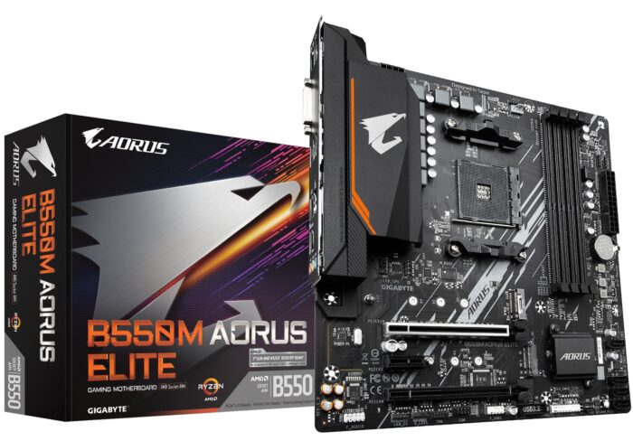 Gigabyte B550M AORUS ELITE Motherboard - Supports AMD Ryzen 5000 Series AM4 CPUs, 5+3 Phases Pure Digital VRM, up to 4733MHz DDR4 (OC), 2xPCIe 3.0 M.2, GbE LAN, USB 3.2 Gen1 (B550M AORUS ELITE)