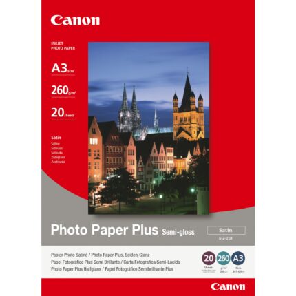 Canon SG-201 Semi-Gloss Photo Paper Plus A3 - 20 Sheets (1686B026)