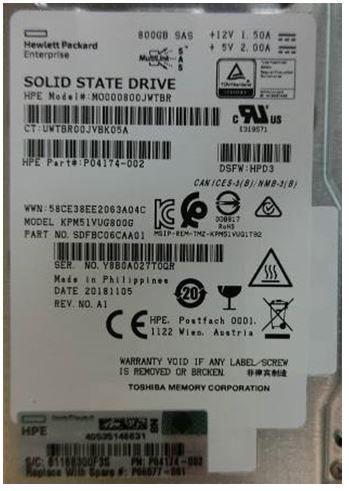 HPE SSD 800GB SFF SAS MU DS SC (P06577-001)