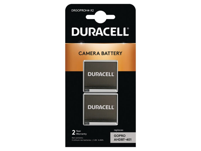 Duracell Camera Battery - replaces GoPro Hero 4 Battery, 2 pack (DRGOPROH4-X2)