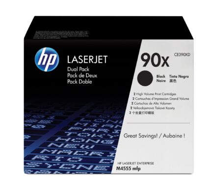 HP 90X Toner cartridge black twin pack, 2x24K pages ISO/IEC 19752 Pack=2 for HP LaserJet M 4555/602 (CE390XD)