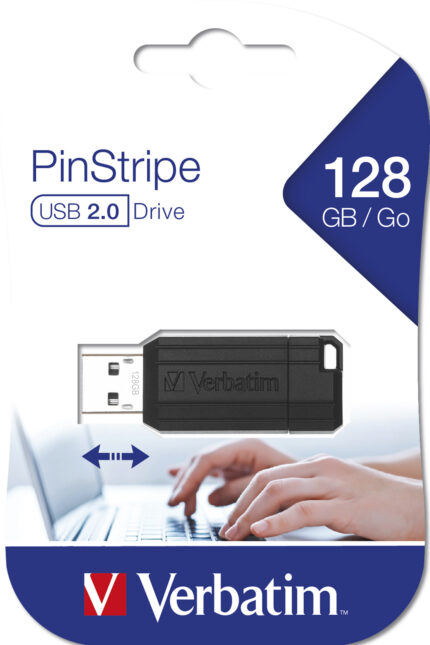 Verbatim PinStripe - USB Drive 128 GB - Black