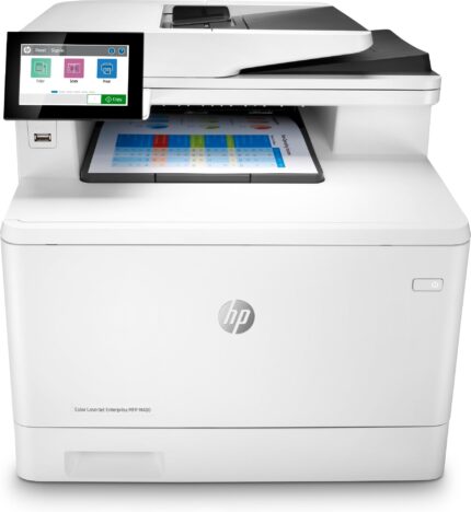 HP Color LaserJet Enterprise MFP M480f, Color, Printer for Business, Print, copy, scan, fax, Compact Size; Strong Security; Two-sided printing; 50-sheet ADF; Energy Efficient (3QA55A)