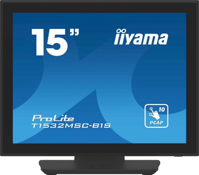 iiyama ProLite T1532MSC-B1S computer monitor 38.1 cm (15") 1024 x 768 pixels XGA LCD Touchscreen Black (T1532MSC-B1S)