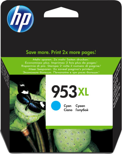 HP 953XL Ink cartridge cyan high-capacity, 1.45K pages 18ml for HP OfficeJet Pro 7700/8210/8710 (F6U16AE)