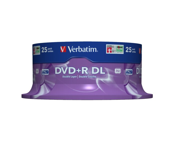 YS65c4EyykCmY_Ny5k8Xxw.c-r.jpg Verbatim DVD+R Double Layer 8x Matt Silver 25pk Spindle