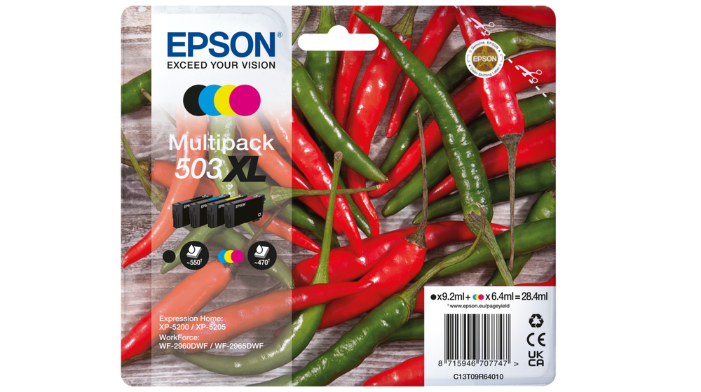 Yo2U7-9qE0K9UCEZfSYe1Q.c-r.jpg Epson C13T09R64010/503XL Ink cartridge multi pack Bk,C,M,Y high-capacity 550pg + 3x470pg Pack=4 for Epson XP-5200 (C13T09R64010)