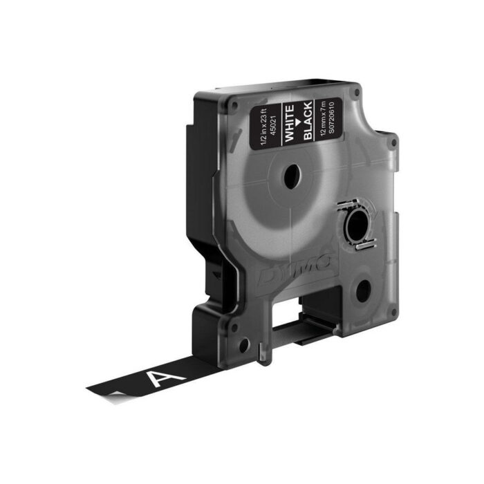 Dymo 45021/S0720610 DirectLabel-etikettes white on black 12mm x 7m for Dymo D1 6-12mm/19mm/24mm/9-12mm/9-19mm (S0720610)