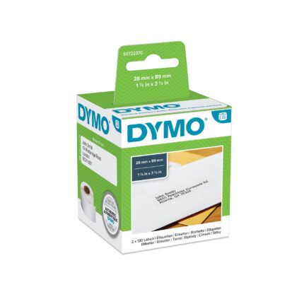 Dymo 99010/S0722370 DirectLabel-etikettes 89mm x28mm Pack=2 for Dymo 400 Duo/60mm (S0722370)