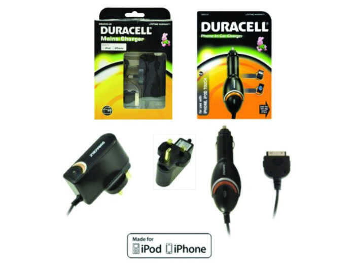 Duracell Apple 30pin Home & Car Charger Bundle (BUN0106A)