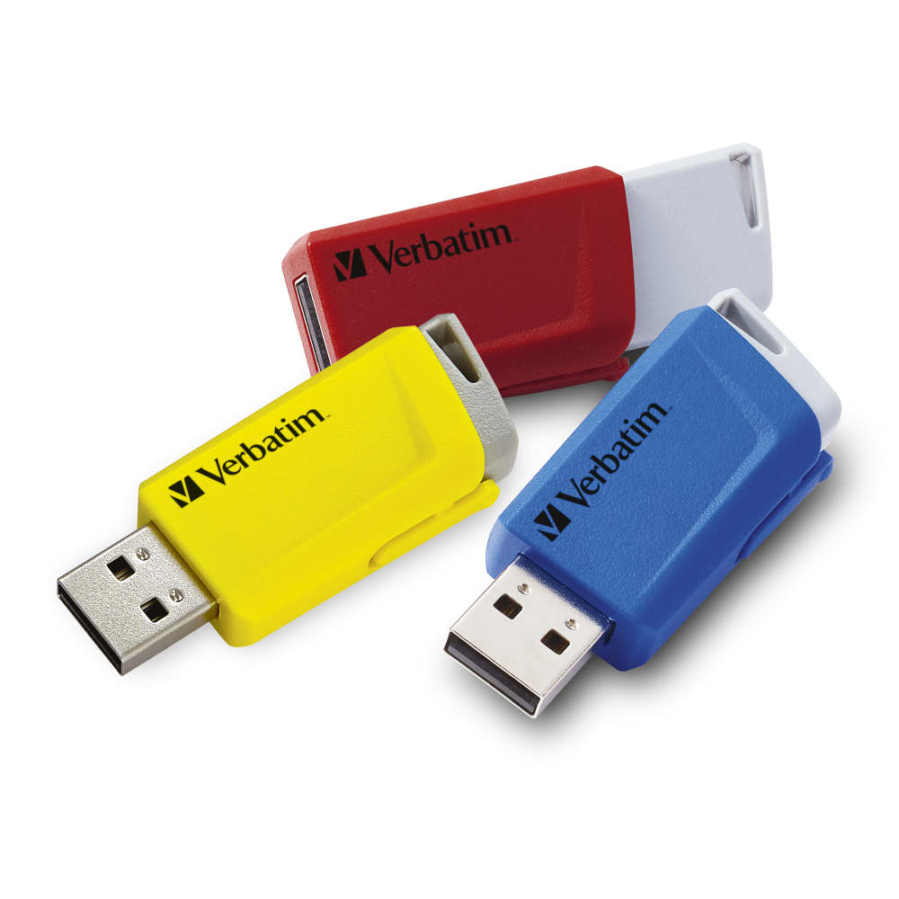 aNRefoEAF0iNL-INxB7NQg.c-r.jpg Verbatim Store 'n' Click - USB 2.0 Drive 3.2 GEN1 - 3x16 GB - Red/Blue/Yellow