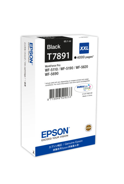 Epson/T7891XXL Ink cartridge black extra High-Capacity XXL, 4K pages 65.1ml for Epson WF 5110 (C13T789140)