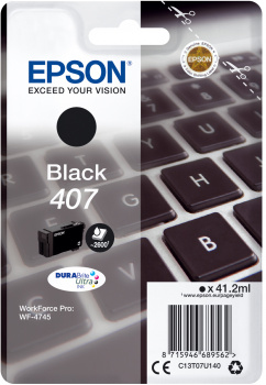 Epson C13T07U140/407 Ink cartridge black, 2.6K pages ISO/IEC 19752 41,2ml for Epson WF 4745 (C13T07U140)