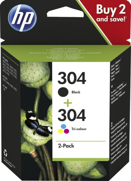 HP 3JB05AE/304 Printhead cartridge multi pack black + color 100 pg + 120 pg Pack=2 for HP DeskJet 2620/3720 (3JB05AE)
