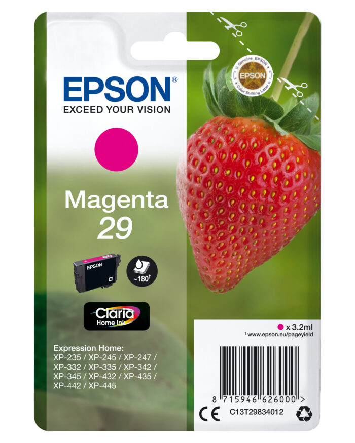 Epson C13T29834012/29 Ink cartridge magenta, 180 pages ISO/IEC 19752 3,2ml for Epson XP 235/335 (C13T29834012)