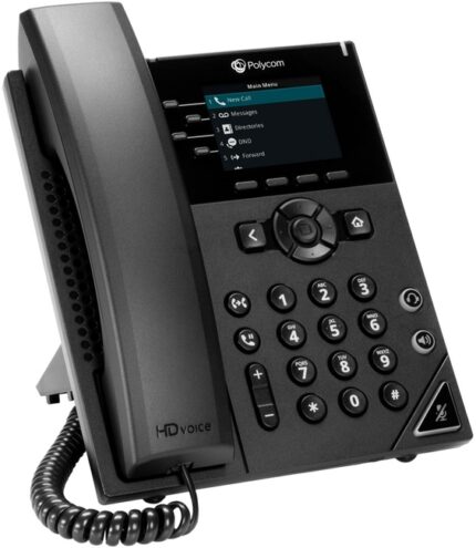 Poly Poly VVX 250 4-line Desktop Business IP Phone with dual 10/100/1000 Ethernet ports.