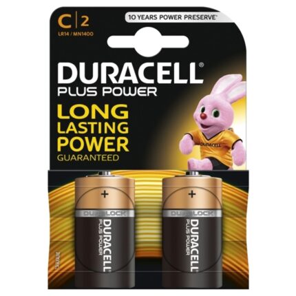 Duracell Plus Power Alkaline Pack of 2 C Batteries (MN1400B2PP)