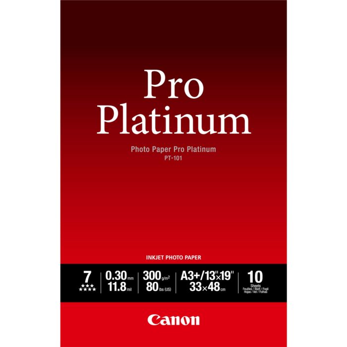 Canon PT-101 Pro Platinum Photo Paper A3 Plus - 10 Sheets (2768B018)