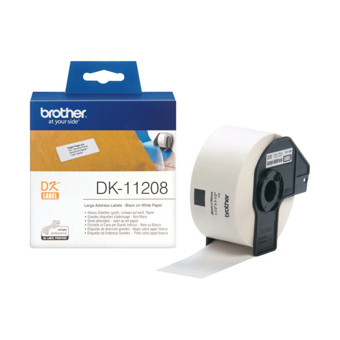 dZZvwVAOVUW8RbLNkn35ag.c-r.jpg Brother DK-11208 DirectLabel Etikettes 38mm x 90mm 400 for Brother P-Touch QL/700/800/QL 12-102mm/QL 12-103.6mm (DK11208) - Image 1