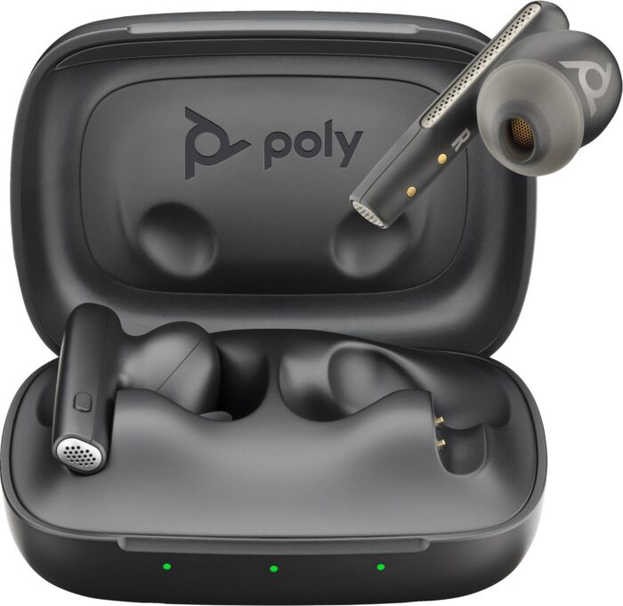 POLY Voyager Free 60 UC Carbon Black Earbuds +BT700 USB-A Adapter +Basic Charge Case