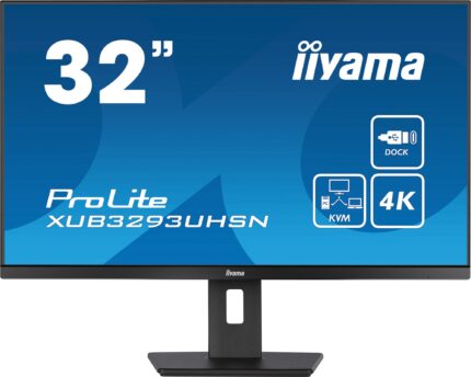 iiyama ProLite XUB3293UHSN-B5 computer monitor 80 cm (31.5") 3840 x 2160 pixels 4K Ultra HD LCD Black (XUB3293UHSN-B5)