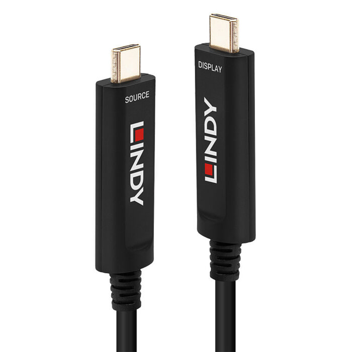 Lindy 5m Fibre Optic Hybrid USB Type C Cable, Audio / Video Only