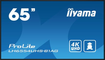 iiyama LH6554UHS-B1AG Signage Display Digital signage flat panel 165.1 cm (65") LCD Wi-Fi 500 cd/m? 4K Ultra HD Black Built-in processor Android 11 24/7 (LH6554UHS-B1AG)