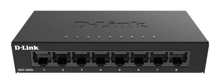 D-Link DGS-108GL Unmanaged Gigabit Ethernet (10/100/1000) Black (DGS-108GL/E)