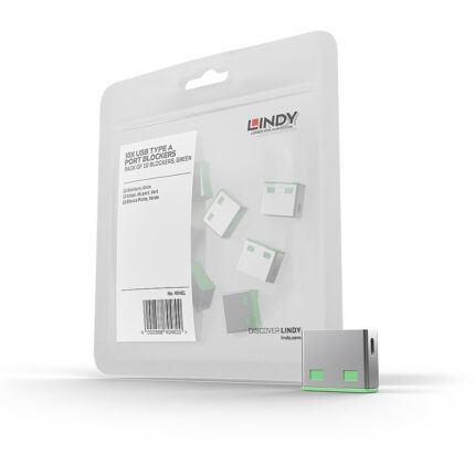 Lindy USB Port Blocker (without key) - Pack of 10, Colour Code: Green