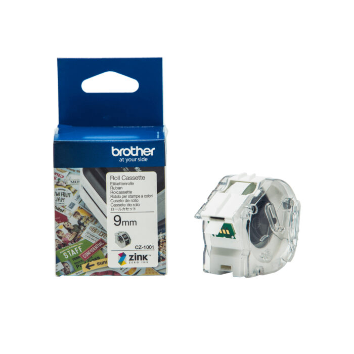 Brother CZ-1001 DirectLabel-etikettes 9mm x 5m for Brother VC 500 (CZ1001) - Image 1