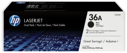 HP 36A Toner cartridge black twin pack, 2x2K pages/5% Pack=2 for HP LaserJet P 1505 (CB436AD)