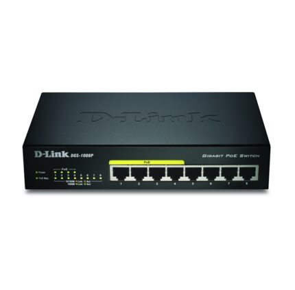 D-Link DGS-1008P/E network switch Unmanaged L2 Power over Ethernet (PoE) Black (DGS-1008P/E)