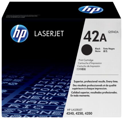 HP 42A Toner cartridge black, 10K pages ISO/IEC 19752 for HP LaserJet 4240/4250 (Q5942A)