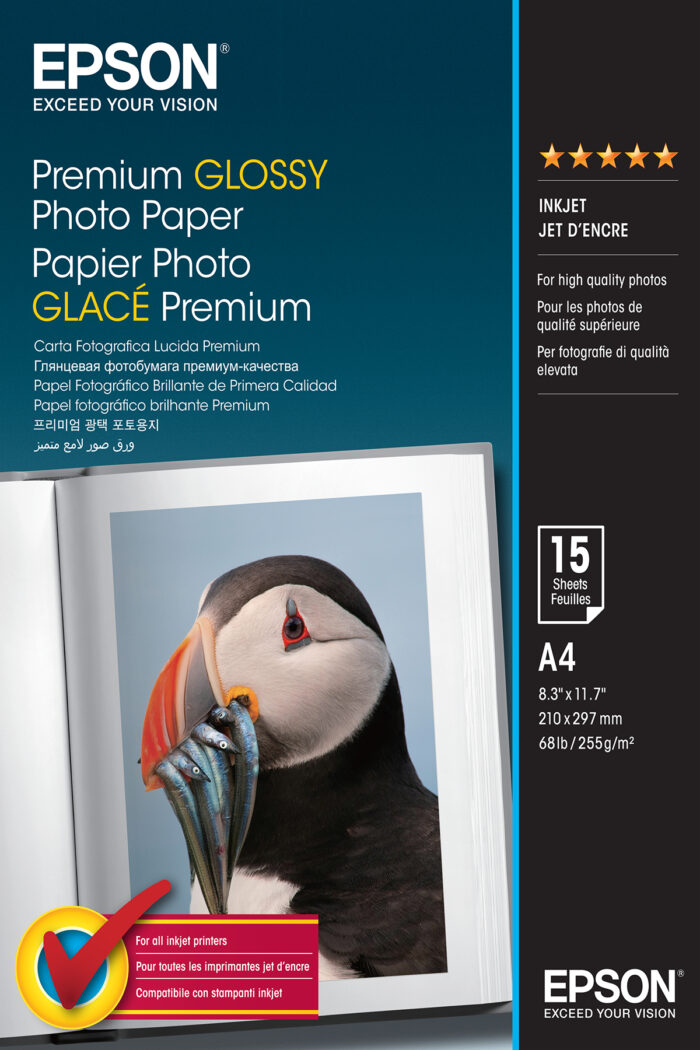 Epson Premium Glossy Photo Paper - A4 - 15 Sheets (C13S042155)