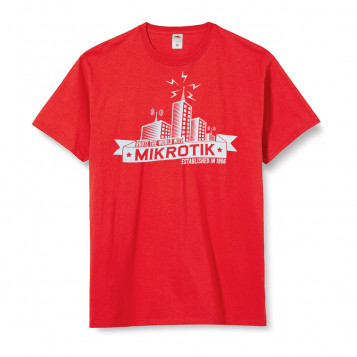 Mikrotik T-shirt Building/Tower Design - Red (Size M)