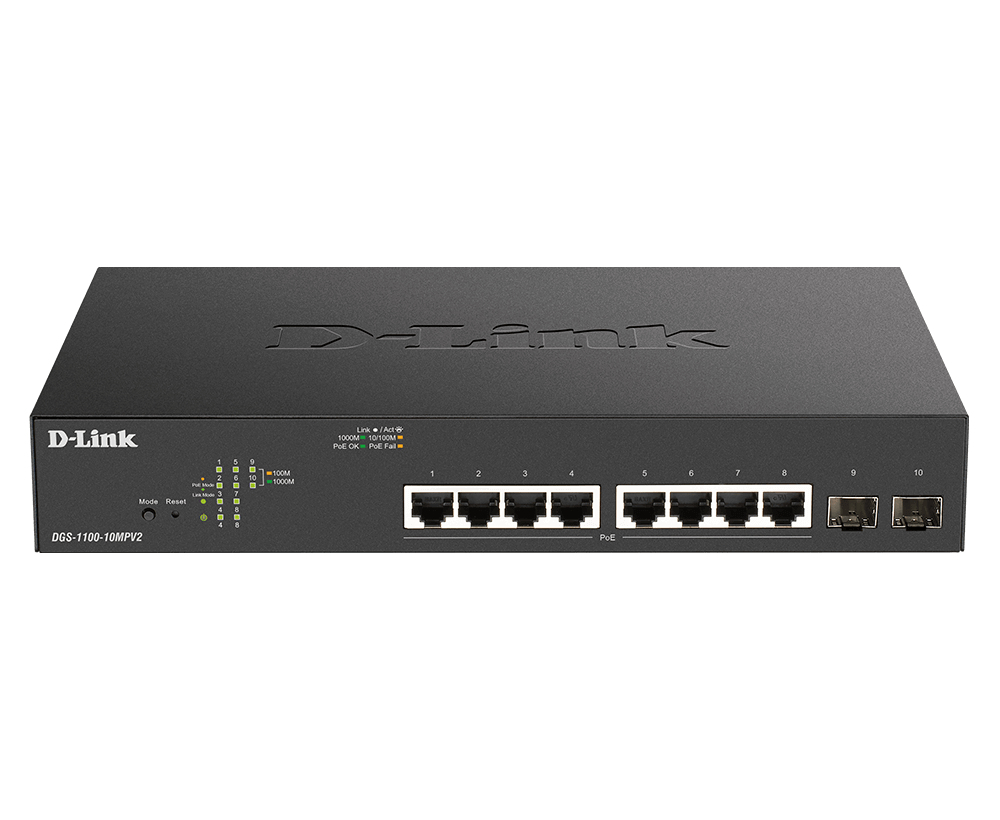 kPfgGhhFTEGBglnglqNnkA.c-r.jpg D-Link DGS-1100-10MPV2 Managed L2 Gigabit Ethernet (10/100/1000) Power over Ethernet (PoE) 1U Black (DGS-1100-10MPV2/E)